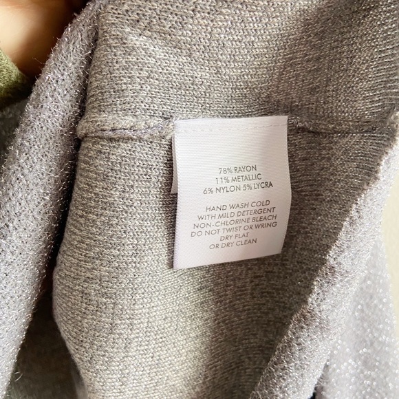 White + Warren Metallic Blue Gray Sweater Medium - Picture 2 of 6
